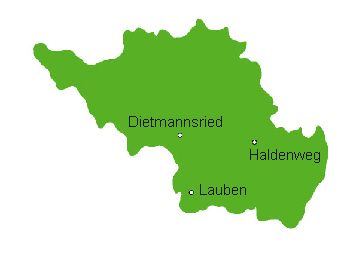 Karte: Niederwildhegegemeinschaft Dietmannsried/Haldenwang